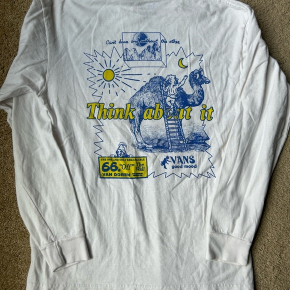 Vans White and Blue Long Sleeve Tee - Picture 3 of 3